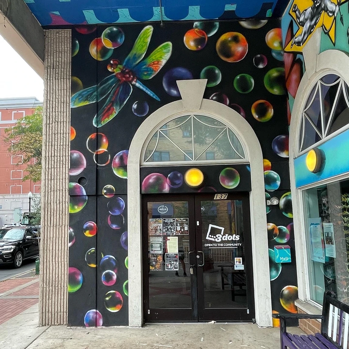 2024, spray paint. 3Dots Downtown, State College PA.