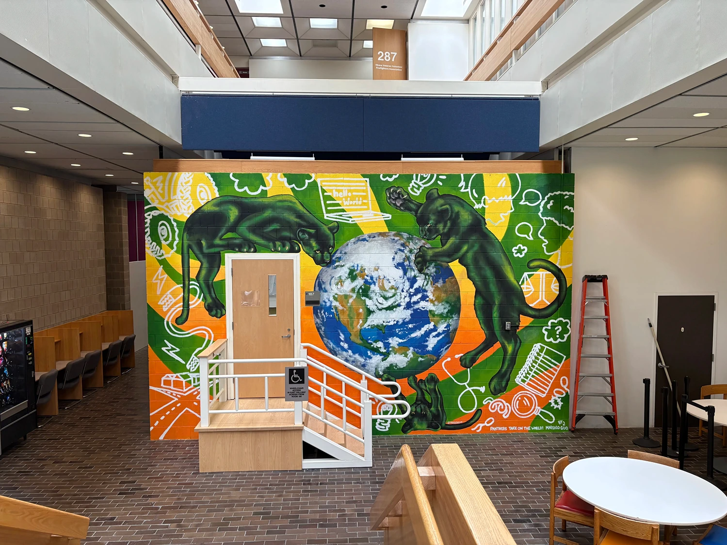 2025, brush painted. Tompkins Cortland Community College, Dryden NY.