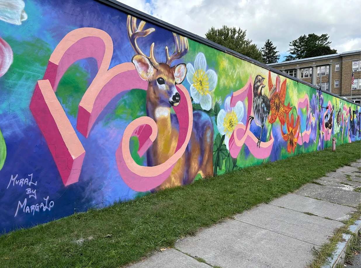 2025, spray paint. Hometown Pizza & Bowling Alley, Groton NY.