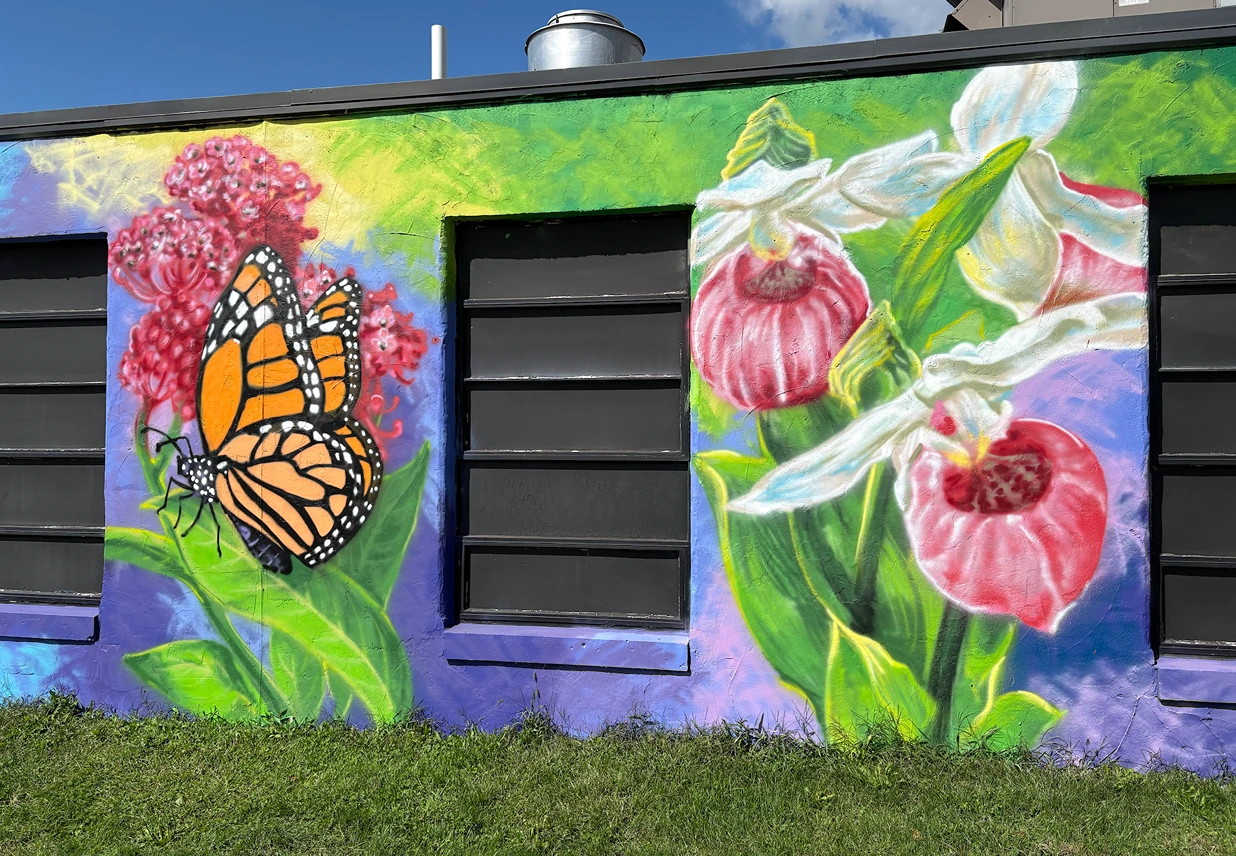 2025, spray paint. Hometown Pizza & Bowling Alley, Groton NY.