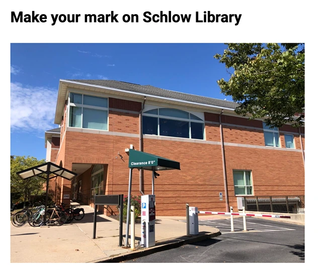 Centre County Gazette, “Make your mark on Schlow Library”, 2024.